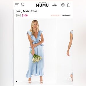 Show Me Your Mumu Zoey Midi Dress (Steel Blue Satin)
